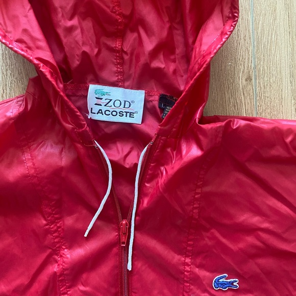 Mens vintage red Lacoste raincoat size L - Picture 3 of 4